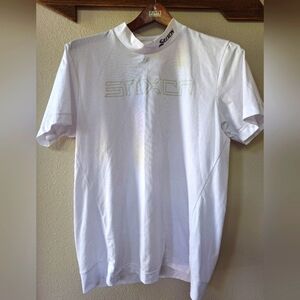 Srixon By Descente Mens White Mock Neck Short Sleeve Golf Shirt RGMXJA02 Size L